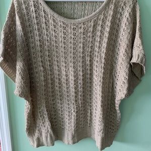Short sleeve tan sweater
